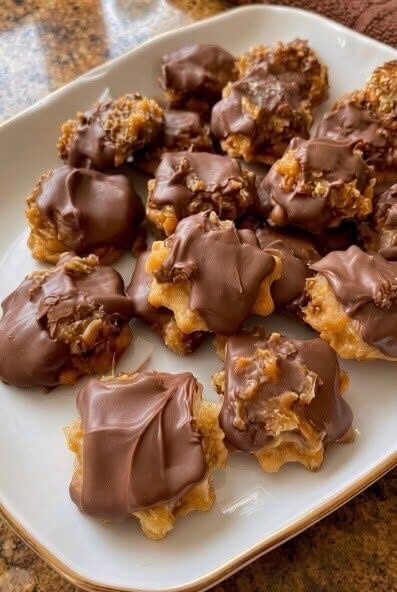 Chocolate Peanut Butter Cornflake Clusters